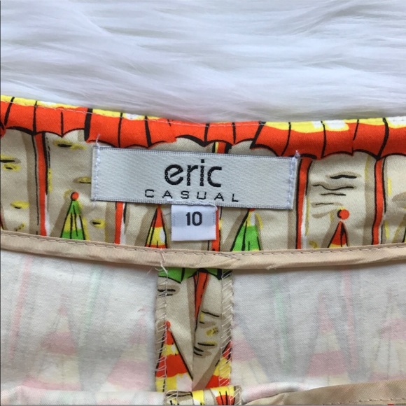 Eric Casual Beach Umbrella Print Capris Pants - Picture 3 of 5